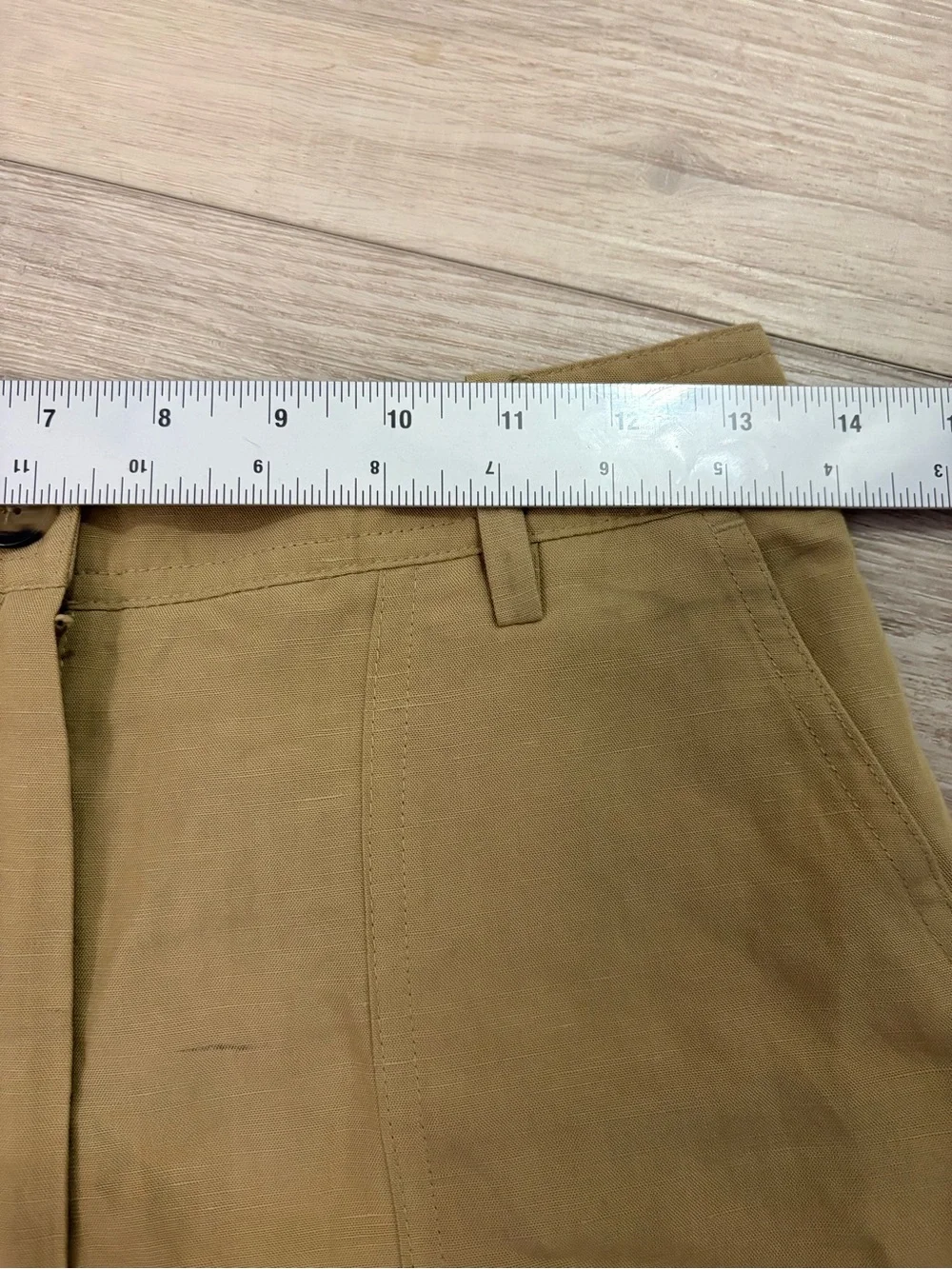 ZARA Linen Blend Wide Leg Utility Pants XS Camel